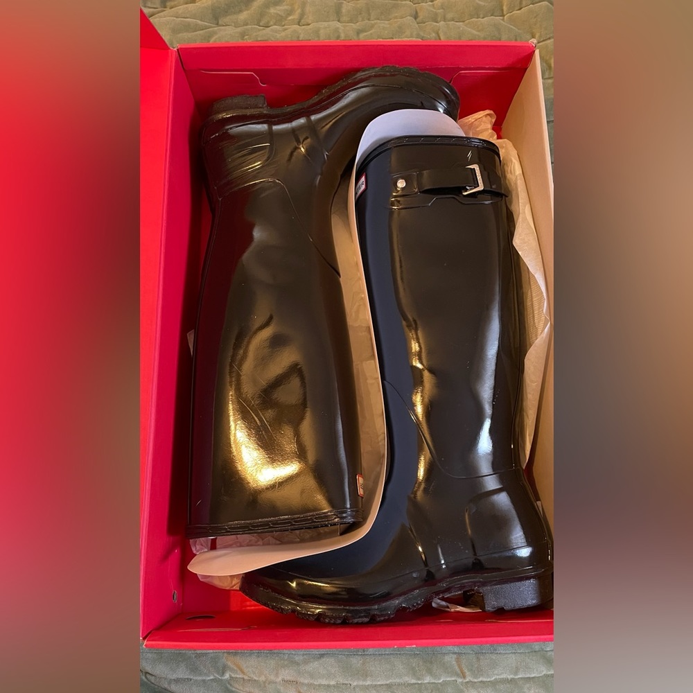 Hunter Boots Black Gloss Size 9
